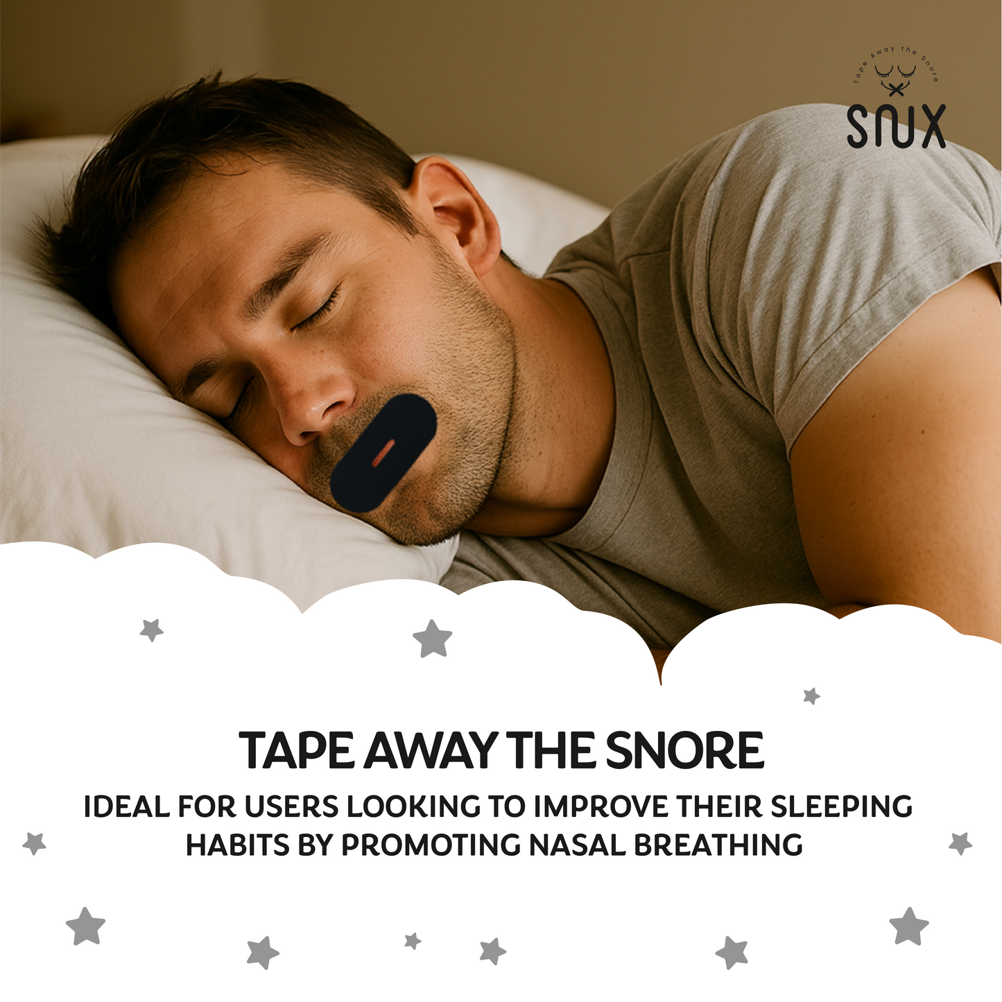 Snux Mouth Tape – Oval Vented (Black)