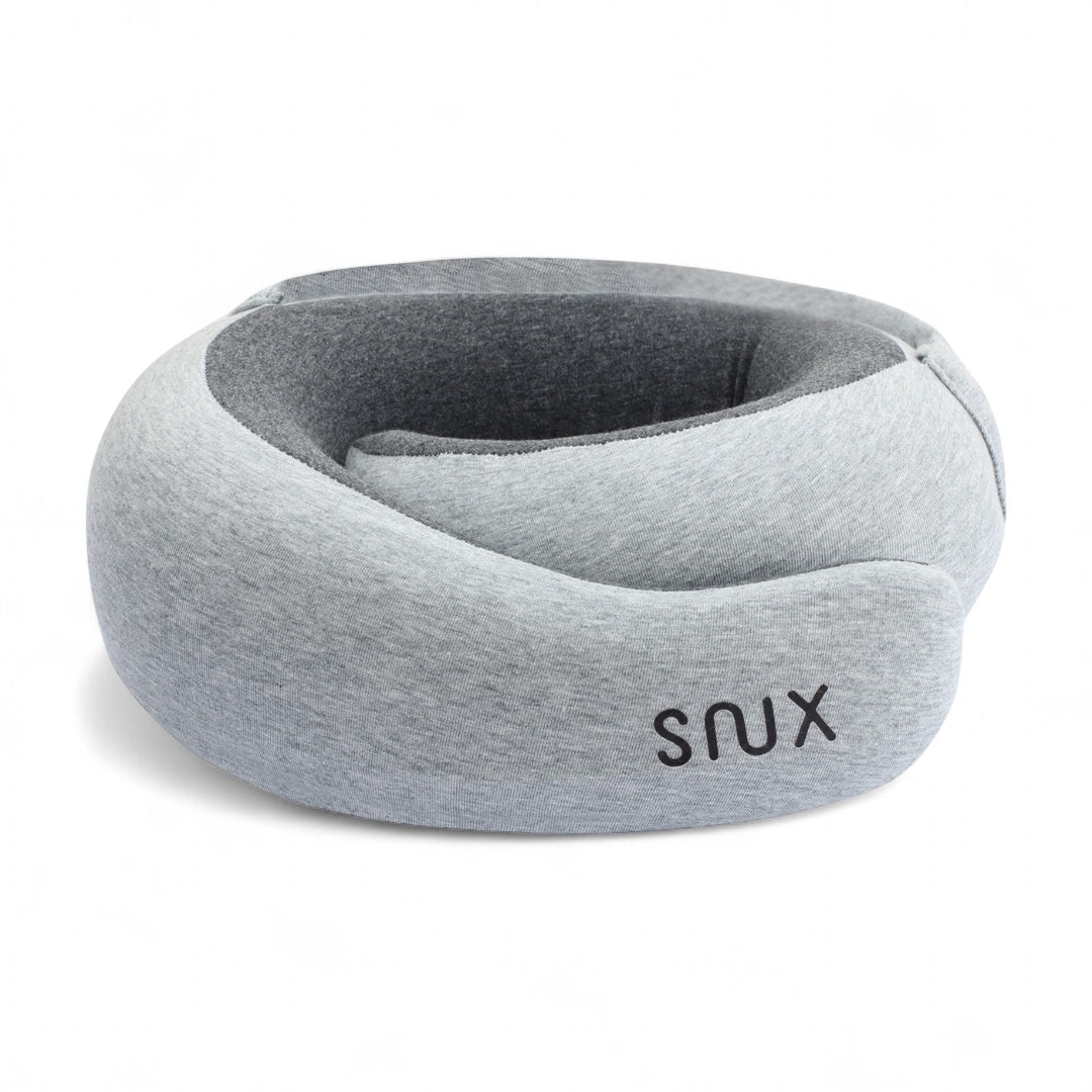 Snux Travel Pillow with Hidden Hood - Gray