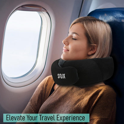 Snux Travel Pillow with Hidden Hood - Gray